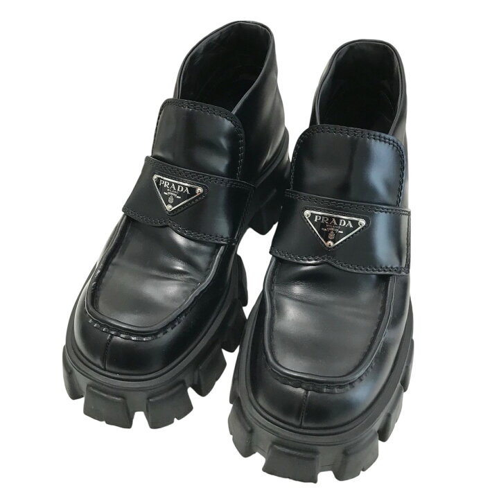 楽天市場】【中古】PRADAモノリスショートローファーブーツ 2TE194 