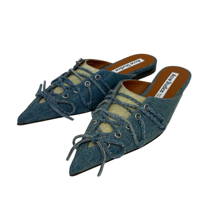楽天市場】【中古】ACNE STUDIOSデニム フラットミュール インディゴ 