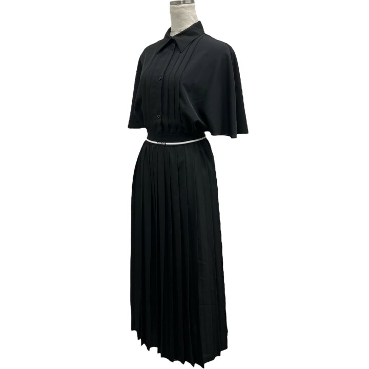 楽天市場】【中古】MIU MIU クレープ デ シン ミディドレス ブラック 