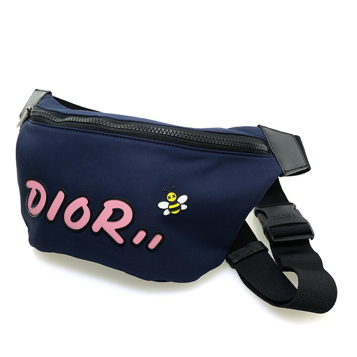 楽天市場】【中古】DIOR KAWS ウエストバッグ ボディーバッグ ネイビー 