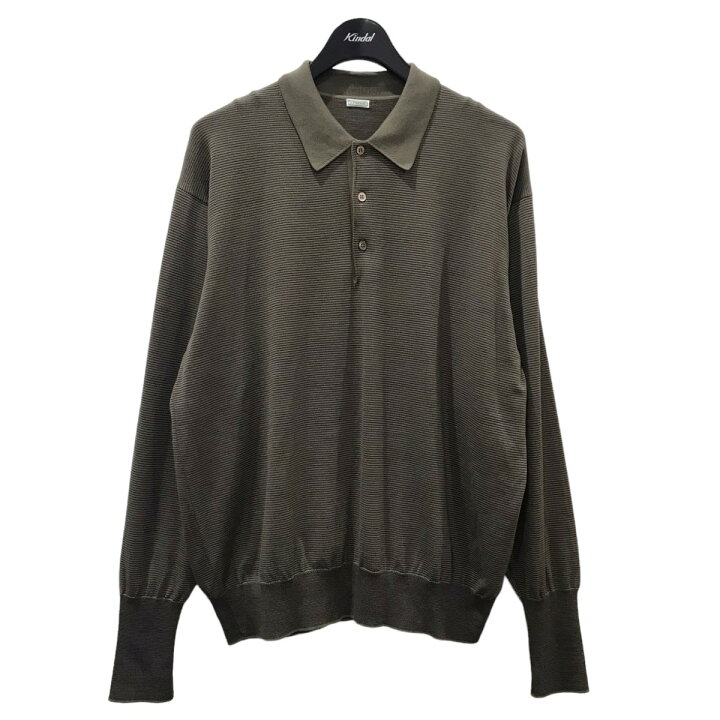 楽天市場】【中古】A．PRESSE23AW ボーダー柄長袖ニットポロシャツ L 