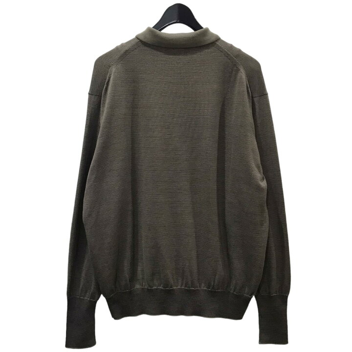 楽天市場】【中古】A．PRESSE23AW ボーダー柄長袖ニットポロシャツ L 
