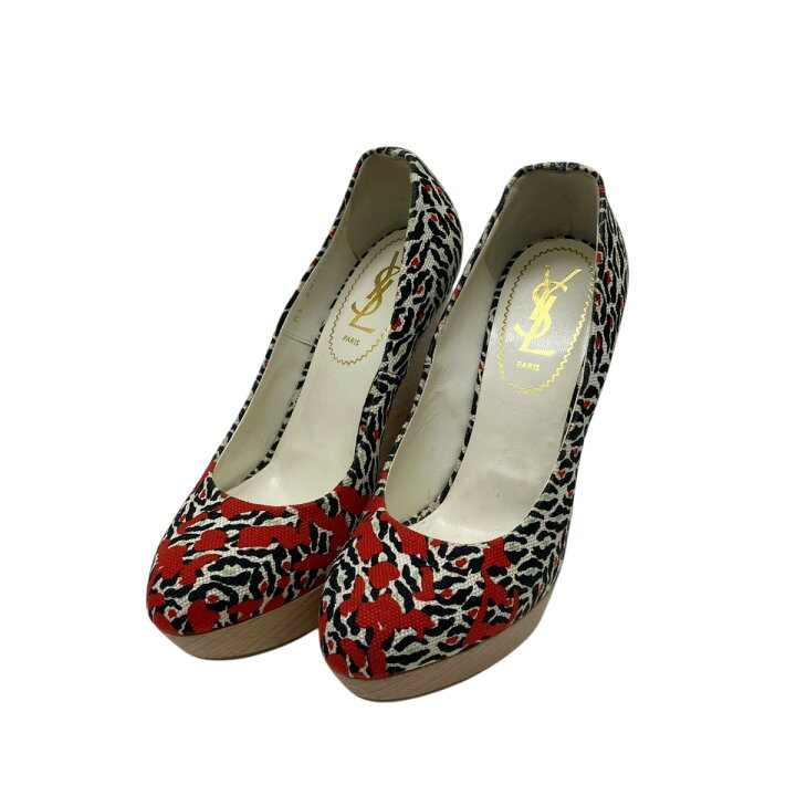 楽天市場】【中古】Saint Laurent Paris レオパード ウェッジソール 