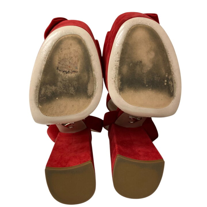 楽天市場】【中古】MIU MIUローズサンダル レッド サイズ：34【価格  