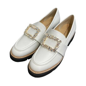 【中古】tsumori chisato walkビジューバックルローファー ホワイト サイズ：24cm【価格見直し】