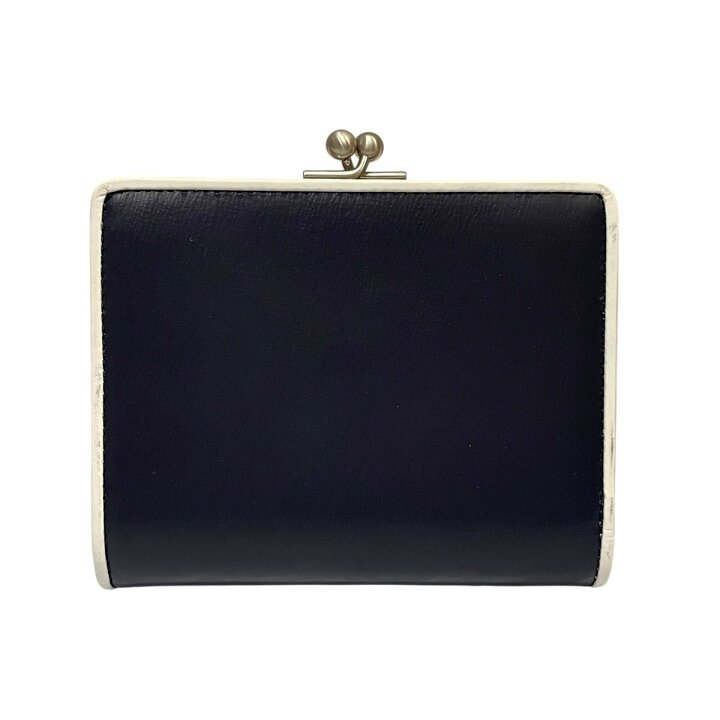 楽天市場】【中古】agnes b がま口折り畳み財布 ネイビー×ホワイト 