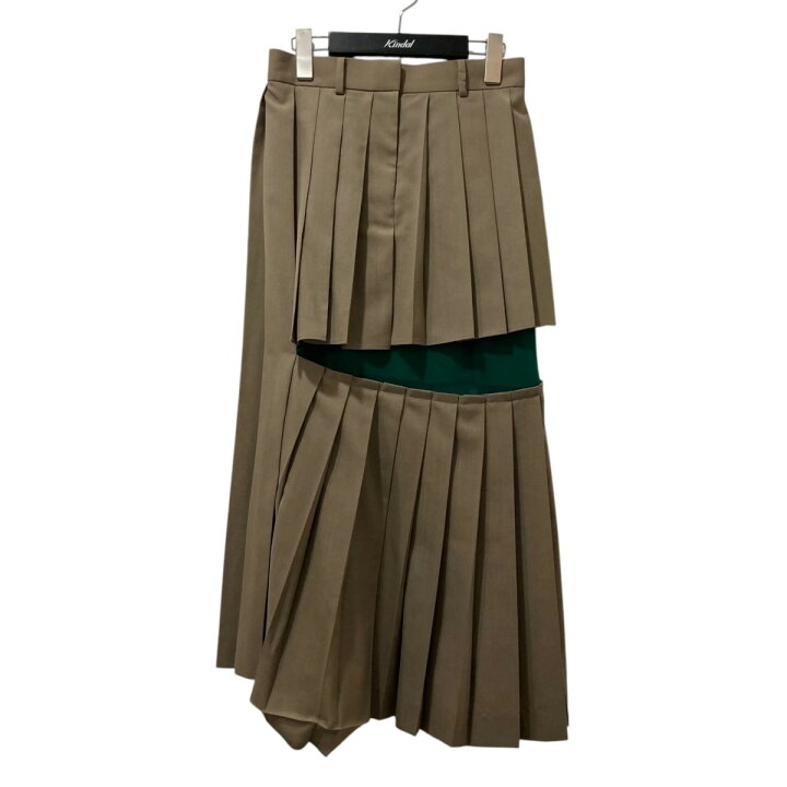 楽天市場】【中古】sacai プリーツスカート カーキ サイズ：0 【110325 