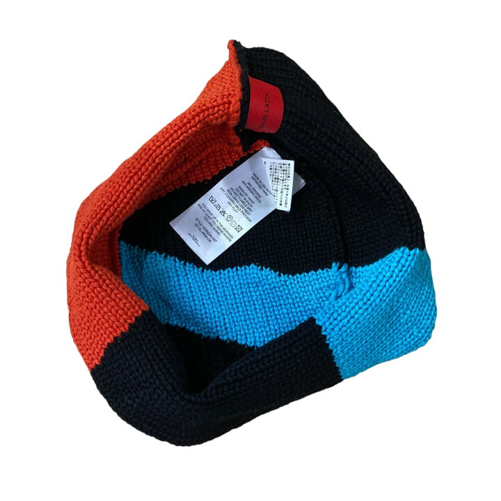 楽天市場】【中古】ECKHAUS LATTA ニットハット ブラック×レッド 