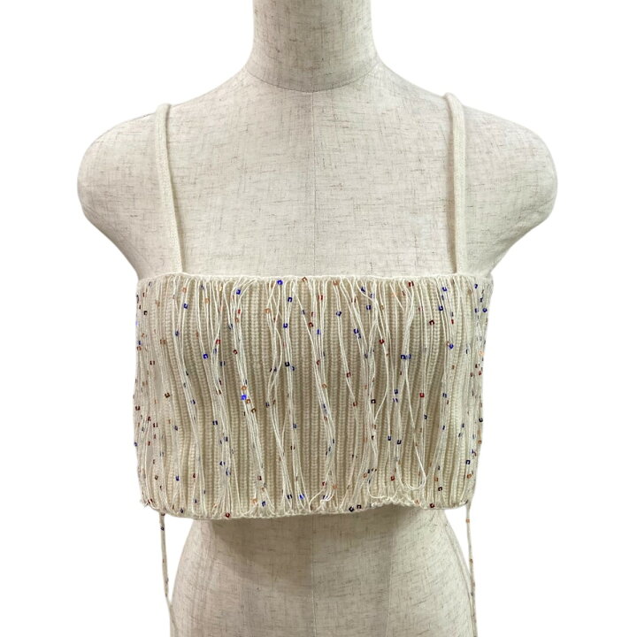 楽天市場】【中古】TAN SPANGLE KNITTED BAND TOP ビスチェ TN24FW023 