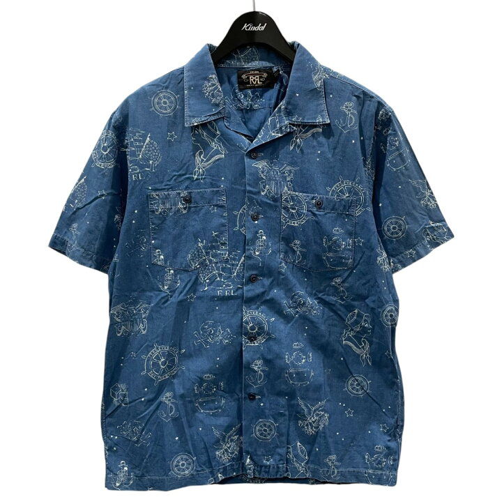 楽天市場】【中古】RRL オープンカラー半袖シャツ ブルー サイズ：M 