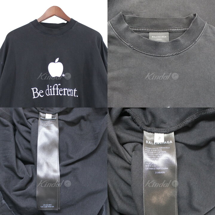楽天市場】【中古】BALENCIAGA22AW Be different 刺繍Tシャツ Be 