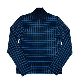 【中古】HERMESハイネックニット 17-7709 ネイビー×ブルー サイズ：40【価格見直し】