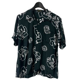 【中古】Muller ＆ Bros半袖開襟シャツ ブラック サイズ：14 1/2【価格見直し】