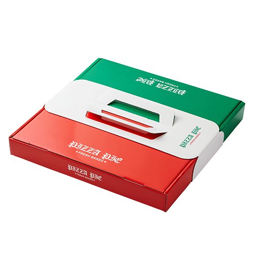 【持ち手付きピザ箱】紙箱 ピザ３５（台紙付）（60個入） 使い捨て弁当箱