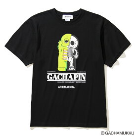 ARTIMATION＜GACHAPIN & MUKKU X ARTIMATION X SECRET BASE＞ GACHAPIN S/S TEE(BLACK)(＜ガチャピン&ムック×アーティメーション×シークレット ベース＞ ガチャピン ショートスリーブ ティー)【メンズ レディース】【23FW】