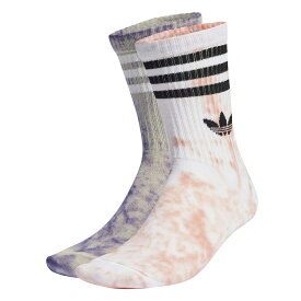 adidas Originals Tie Dye Sock 2 Pair Pack(ホワイト/ワンダークレイ/パテグレ)(アディダス オリジナルス タイダイソックス 2足組)【メンズ レディース】【靴下 ソックス タイダイ染め クルー丈】【24SS】