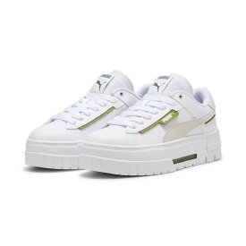 【40%OFF】PUMA MAYZE CRASHED WNS(PUMA White-Vapor Gray)(プーマ メイズ クラッシュド ウィメンズ)【レディース】【スニーカー ローカット 厚底 レザー】【24SS】