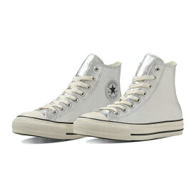 CONVERSE LEATHER ALL STAR (R) HI(シルバー)(コンバース レザー オール スター (R) HI)【メンズ レディース】【スニーカー ハイカット レザー リサイクル素材】【24SS】