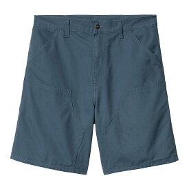 【ポイント10倍 11日1:59まで】Carhartt WIP Double Knee Short(Naval rinsed)(カーハートワークインプログレス ダブル ニー ショーツ)【メンズ レディース】【ショーツ 短パン ニーパッチ スケーター ワークパンツ】【24SS】