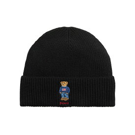 【ラスト1点】【30%OFF】POLO RALPH LAUREN FLAG POLO BEAR BEANIE(BLACK)(ポロ ラルフ ローレン アメリカンフラッグ ポロベア ビーニー)【メンズ】【ニットキャップ ビーニー シンプル】【24FW】