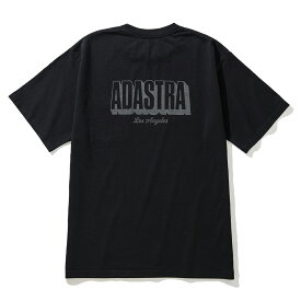 【ラスト1点 サイズ:M】ADASTRA BASIC LOGO Tee(BLACK)(アダストラ ベーシック ロゴ ティー)【メンズ レディース】【Tシャツ ポケット バックプリント ヘビーウエイト バイオウォッシュ加工】【23SS】