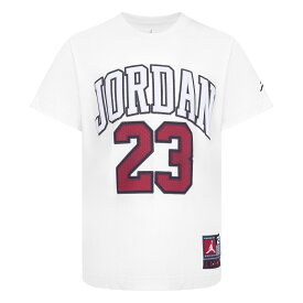 JORDAN PRACTICE FLIGHT TEE(ホワイト)(ジョーダン プラクティス フライト ティーシャツ)【キッズ ジュニア】【半袖 子供服 Tシャツ フロントロゴ ワッペン 】【23SS】