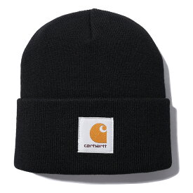 Carhartt WIP SHORT WATCH HAT(Black)(カーハートワークインプログレス ショート ウォッチ ハット)【メンズ レディース】【ニット帽 ワンポイントロゴ】【23FW】