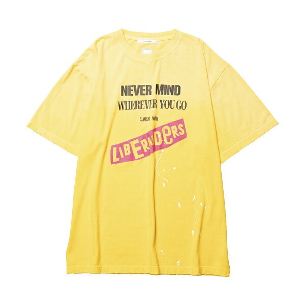 Liberaiders FADED PUNK LOGO TEE (YELLOW) (リベレイダース フェイデッド パンク ロゴ Tシャツ)【メンズ】【半袖 グラフィック コットン素材 イエロー】【26SS】