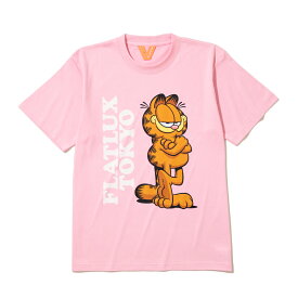 FLATLUX Garfield X Flatlux - Local Tee (pink) (フラットラックス ガーフィールド × フラットラックス - ローカル Tシャツ)【メンズ】【古着Tシャツ キャラクターTシャツ アメカジ ストリートファッション ピンク】【26SS】