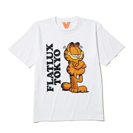 FLATLUX Garfield X Flatlux - Local Tee (white) (フラットラックス ガーフィールド × フラットラックス - ローカル Tシャツ)【メンズ】【古着Tシャツ キャラクターTシャツ アメカジ ストリートファッション ホワイト】【26SS】