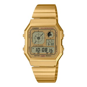 CASIO A130WEG-9AJF (GOLD) (�J�V�I A130WEG-9AJF)�y�����Y ���f�B�[�X�z�y�r���v �f�W�^���E�H�b�` �A�i���O�f�U�C�� ���퐶���p�h�� �@�\���� �S�[���h�z�y26FW�z