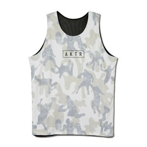 AKTR PLAY CAMO REVERSIBLE TANK (WHxBK) (�A�N�^�[ �v���C �J�� ���o�[�V�u�� �^���N)�y�����Y ���f�B�[�X�z�y�g�b�v�X �^���N�g�b�v ���o�[�V�u�� ���� �z���C�g�z�y25FW�z