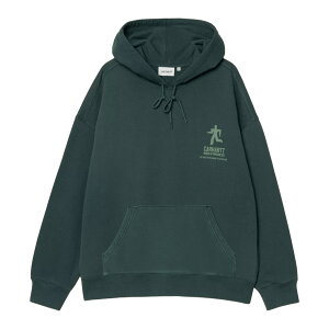 Carhartt WIP HOODED DISTANCE SWEATSHIRT (Dark Fir, Stone dyed) (J[n[g[NCvOX t[fbh fBX^X XEFbgVc)yY fB[XzygbvX t[fB[ p[J[ obN