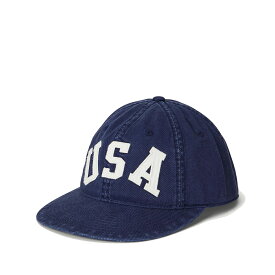 POLO RALPH LAUREN ”USA" AUTHENTIC BASEBALL CAP (NEWPORT NAVY) (ポロ ラルフ ローレン "USA"ロゴ オーセンティック ベースボール キャップ)【メンズ】【帽子 キャップ コットンツイル フェルトアップリケ ネイビー】【25FW】