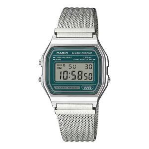 CASIO A158WEM-3JF (SILVER) (�J�V�I A158WEM-3JF)�y�����Y ���f�B�[�X�z�y�f�W�^���E�I�b�` ���b�V���o���h �X�e�����X �h�� �y�� �N���V�b�N �V���o�[�z�y25FW�z