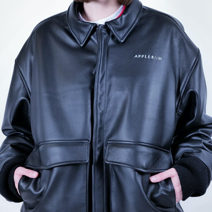 楽天市場】【20％OFF】APPLEBUM A-2 Leather Jacket (Black) (アップ アップルバムアウター2点