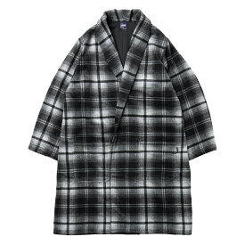 APPLEBUM Gown Coat (Black/Gray) (アップルバム ガウンコート)【メンズ】【ガウンコート ウール素材 ワイドシルエット レイヤード アウター ブラック】【25FW】