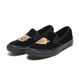 CONVERSE ALL STAR KUNGFU SLIP-ON (ブラック) (コンバース オールスター カンフー スリッポン)【メンズ レディース】【ベルベット 刺繍 クッション 通気性 ブラック】【26SS】