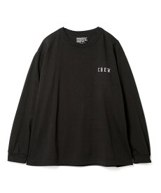 【ポイント10倍 27日9:59まで】SANDINISTA American Cotton "CREW" L-S Tee(BLACK)(サンディニスタ アメリカンコットン "クルー" L-S ティー)【メンズ】【スウェット クルーネックTシャツ 七分袖丈 ワンポイントロゴ ウォッシュ加工】【24SS】