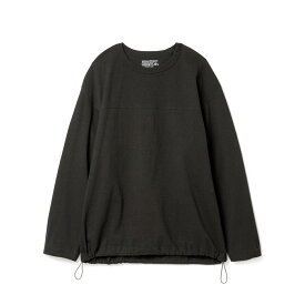 【ポイント10倍 27日9:59まで】SANDINISTA American Cotton Football Tee( BLACK)(サンディニスタ アメリカンコットン フットボールティー)【メンズ】【長袖Tシャツ 裾紐 ワンウォッシュ】【24SS】