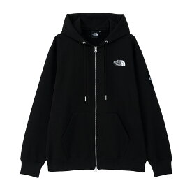 THE NORTH FACE Square Logo Fullzip(ブラック)(ザ・ノース・フェイス スクエア ロゴ フルジップ)【メンズ レディース】【パーカー フルジップ ワンポイントロゴ 裏起毛 速乾素材】【24SS】