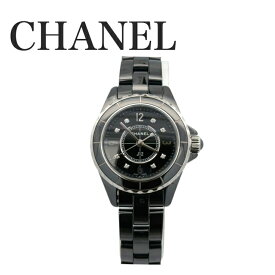 【中古】 CHANEL シャネル J12 29mm 黒セラミック クオーツ ダイヤモンド レディース 腕時計 H2569