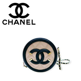 【中古良品】CHANEL マトラッセ チェーンクラッチ CC フィリグリー AP0365 キャビアスキン ベージュ