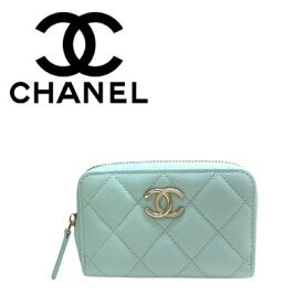 【未使用品】CHANEL シャネル クラシックジップ コインパース キャビアスキン ミントグリーン