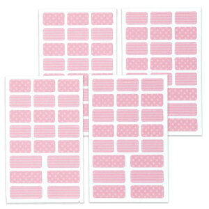 【クーポン最大600円OFF!】在庫あり!!【定形外送料無料】お名前シール ぺったん ピンク 2個組 84枚 ネームシール 名前シール シール にじまない 洗濯OK 2柄 2ボーダー 星 サイズ S M 貼るだけ 入