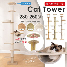 キャットタワー 突っ張り 猫タワー おしゃれ 木登りタワー つっぱり 猫 タワー 爪とぎ 麻 綿 丈夫 安定性 多頭飼い 猫 爪とぎ ポール 省スペース 爪磨き ねこ キャット スリム キャットツリー 木製 つっぱり キャット 猫の日