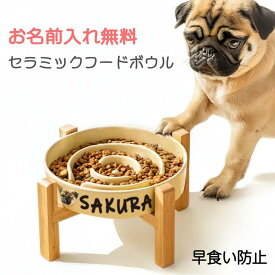 無料で名入れ お写真 名前入れ セラミック フードボウル 犬 猫 エサ皿 早食い防止 食器 ペット用 食器 イヌ ネコ ペットボウル スローフード 丸飲み防止 エサ入れ 餌入れ ペット 皿 スタンド 付き 早食い 防止 餌皿 小型犬 中型犬 大型犬 ペットフード皿 わんちゃん パグ