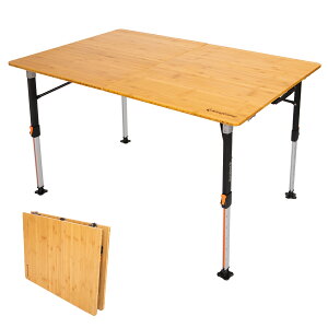 KingCamp �L�����v �e�[�u�� �A�E�g�h�A �܂��� 42-70cm���i�K�������� �o���u�[�e�[�u�� 2�� 4�`6�l�p �ω׏d��80kg �R���p�N�g �����^�ѕ֗� �o�[�x�L���[�e�[�u�� ����120×��80cm