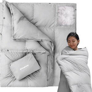 KingCamp �_�E���u�����P�b�g ���y�� 175×135cm �u�����P�b�g �L�����v�G�|�� �_�E���P�b�g �ۉ� �~�p �A���\ �R���p�N�g �Ԓ��� �o�R �L�����v �h�� ���s �R���p�N�g �u���b�N �O���[