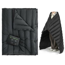 【15%OFFクーポン】ダウン ブランケット 超軽量 ダウンケット大判 175×135cm ひざ掛け 掛け布団 ダウン パフィー キャンピング ブランケット 柔らかい 暖かい 毛布 キャンプ 車中泊 登山用 防寒対策 オリーブ